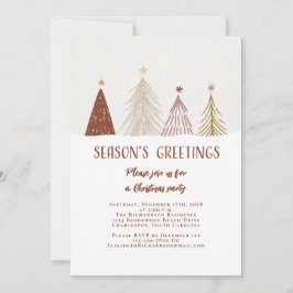 Seizoenen Groeten Kerstbomen Elegant Party Kaart