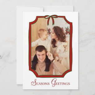 Seizoenen Groeten Kerstboog Fotokaart Kaart