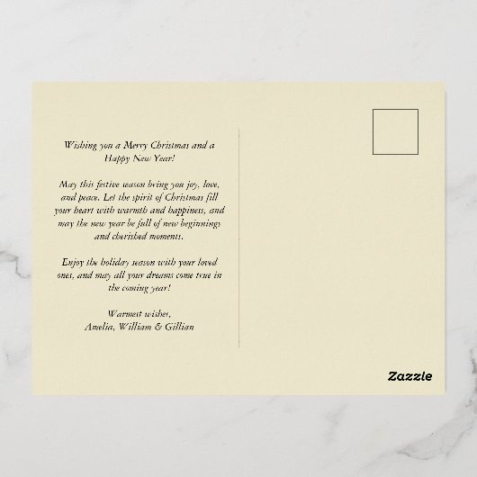  Seizoenen Groeten Kerstboom Santa Art Folie Feestdagen Briefkaart (Achterkant)