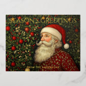  Seizoenen Groeten Kerstboom Santa Art Folie Feestdagen Briefkaart (Voorkant)