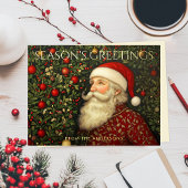  Seizoenen Groeten Kerstboom Santa Art Folie Feestdagen Briefkaart