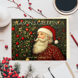  Seizoenen Groeten Kerstboom Santa Art Folie Feestdagen Briefkaart