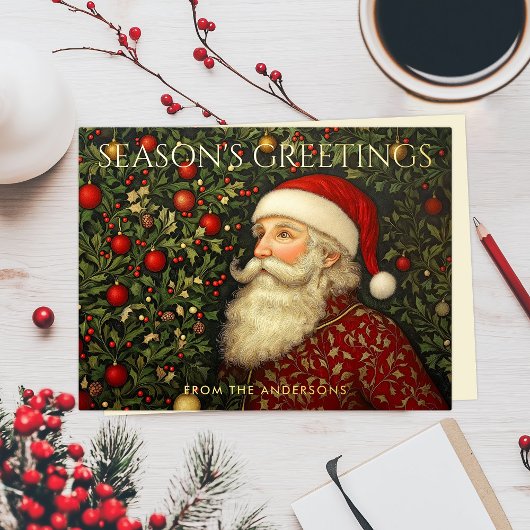  Seizoenen Groeten Kerstboom Santa Art Folie Feestdagen Briefkaart