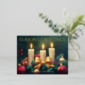 Seizoenen Groeten Kerstkaarsen Folie Feestdagen Briefkaart (Staand Voorkant)
