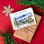 Seizoenen groeten Kerstmis Colorado Briefkaart<br><div class="desc">Seizoen groeten Kerstmis besneeuwde winter Colorado besneeuwd bergdorp groeten Kerstmis nieuwjaar briefkaart,  sneeuwwinter wonderland in Breckenridge Colorado moderne waterverf</div>