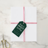 Seizoenen Groeten Kerstvakantie Groen Wit Cadeaulabel (Met Touw)