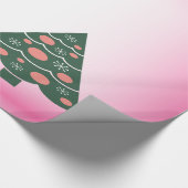 Seizoenen Groeten Levendig Groene Grens Holly/Tree Cadeaupapier (Hoek)