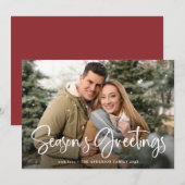 Seizoenen Groeten met je Familiefoto Feestdagenkaart (Voorkant / Achterkant)