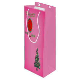 Seizoenen Groeten omlijst door een levendige groen Wijn Cadeautas