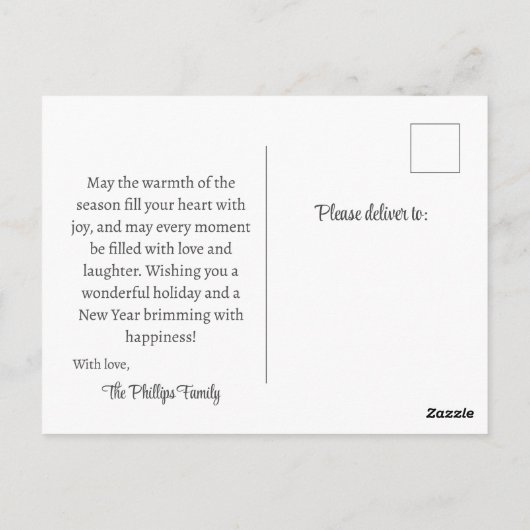 Seizoenen Groeten Rustiek Folk Art Vakantie Briefk Briefkaart (Achterkant)