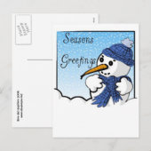 Seizoenen Groeten Snowman Briefkaart (Voorkant / Achterkant)