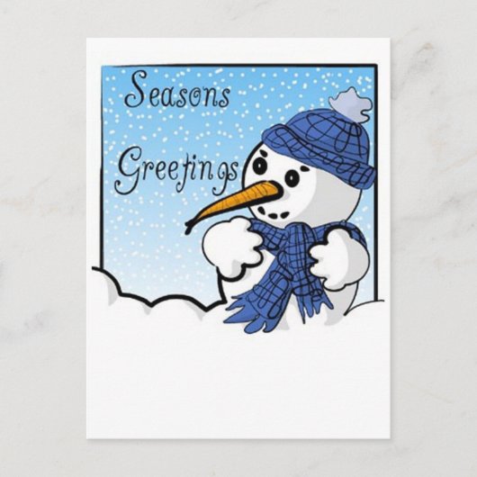 Seizoenen Groeten Snowman Briefkaart (Voorkant)