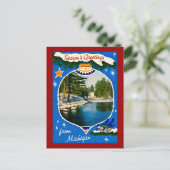 Seizoenen Groeten uit Michigan Feestdagenkaart (Staand voorkant)