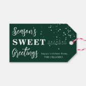 Seizoenen Groeten Vakantie Kerstmis Wit Groen Gi Cadeaulabel (Voorkant (Horizontaal))