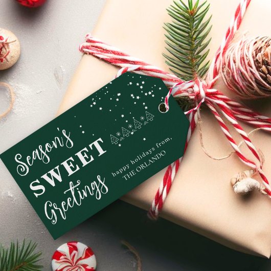 Seizoenen Groeten Vakantie Kerstmis Wit Groen Gi Cadeaulabel