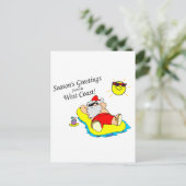 Seizoenen Groeten van de West Coast Santa Feestdagenkaart (Staand voorkant)