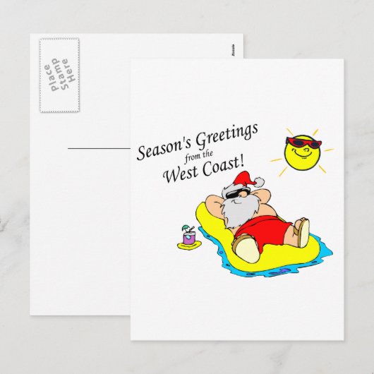 Seizoenen Groeten van de West Coast Santa Feestdagenkaart (Voorkant / Achterkant)