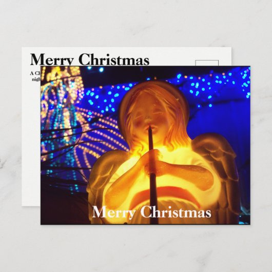 Seizoenen Groeten Vrolijk Kerst Engel Briefkaart (Voorkant / Achterkant)