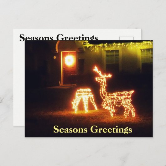 Seizoenen Groeten Vrolijk Kersthert Briefkaart (Voorkant / Achterkant)