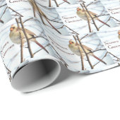 Seizoenen Groeten - Vrouw Kardinaal Cadeaupapier (Rol Hoek)