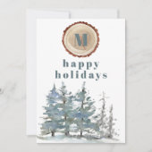 Seizoenen groeten waterverf bos LOGO corporate Feestdagenkaart (Voorkant)