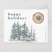 Seizoenen groeten waterverf dennenbos corporate feestdagenkaart (Voorkant)