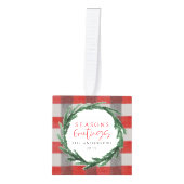 Seizoenen Groeten waterverf krans + check foto Decoratie (Voorkant)