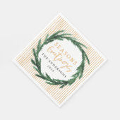 Seizoenen Groeten waterverf krans streep geel Servet (Hoek)