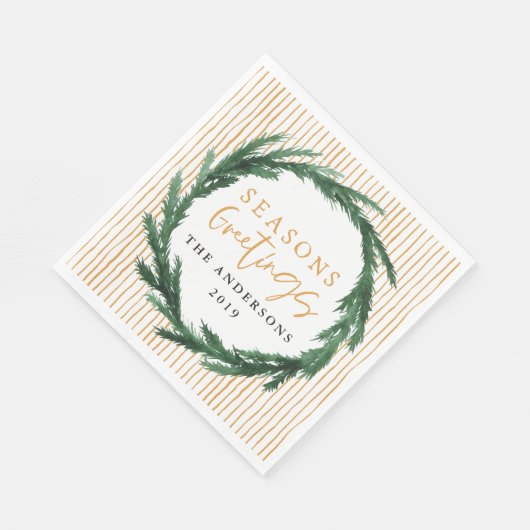 Seizoenen Groeten waterverf krans streep geel Servet (Hoek)