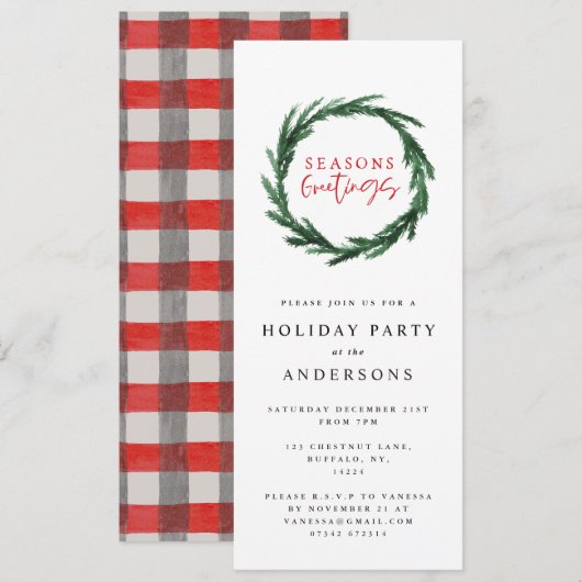 Seizoenen Groeten waterverf krans vakantie Kaart (Voorkant / Achterkant)