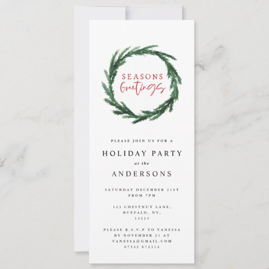 Seizoenen Groeten waterverf krans vakantie Kaart (Voorkant)