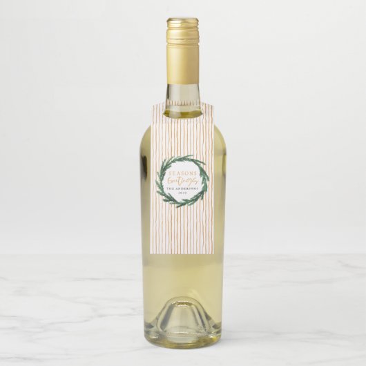 Seizoenen Groeten waterverf streep vakantie Flessenhanger (Op fles)