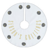 SEIZOENEN GROETEN WIT GOUD BUSINESS LOGO CUSTOM KERSTBOOM ROK (Voorkant)