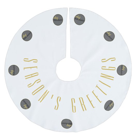 SEIZOENEN GROETEN WIT GOUD BUSINESS LOGO CUSTOM KERSTBOOM ROK (Voorkant)