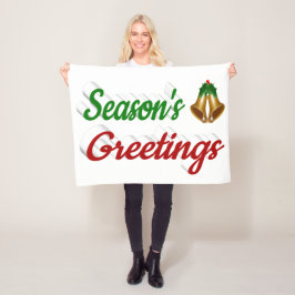 Seizoenen groetings blaast het groene kerstschrift fleece deken
