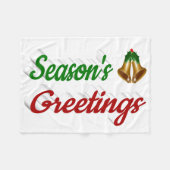 Seizoenen groetings blaast het groene kerstschrift fleece deken (Voorkant (Horizontaal))