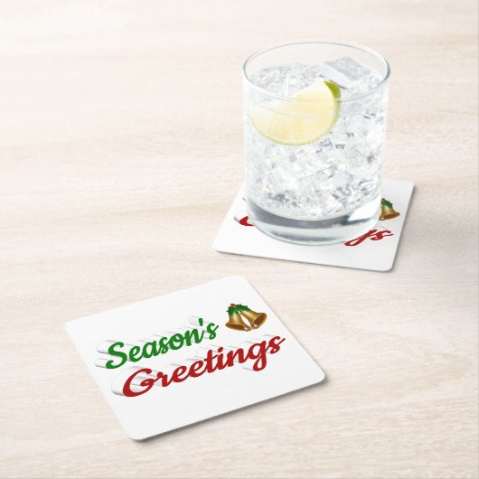 Seizoenen groetings blaast het groene kerstschrift kartonnen onderzetters (Insitu)