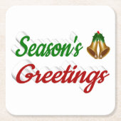 Seizoenen groetings blaast het groene kerstschrift kartonnen onderzetters (Voorkant)