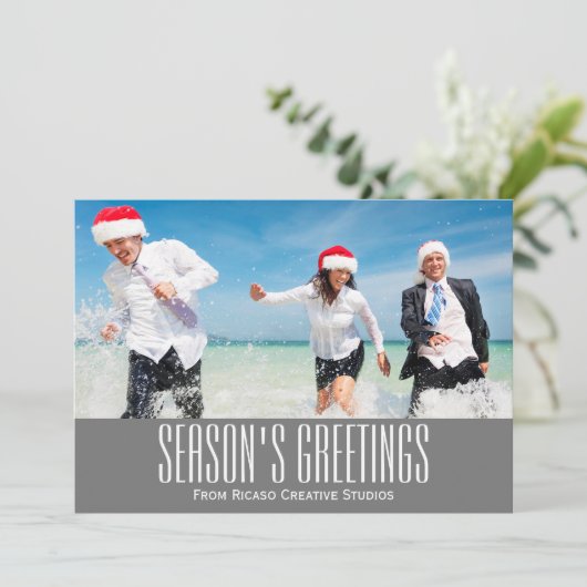 Seizoenen Groetings Corporate Holiday Foto Kaart (Staand voorkant)