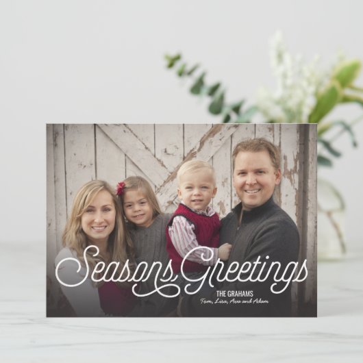Seizoenen Groetings Moderne Volledige Foto Feestdagenkaart (Staand voorkant)