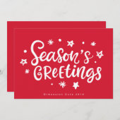 Seizoenen Groetings Red Corporate Holiday Kaart (Voorkant / Achterkant)