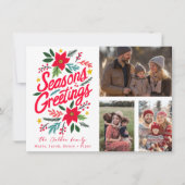 SEIZOENEN GROETJES AANGEPASTE 3 FOTO GRID VAKANTIE KAART (Voorkant)