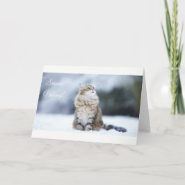 Seizoenen Groetjes Christmas Kaart Cat
