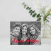 SEIZOENEN GROETJES Hand-getrokken AANGEPASTE FOTO Feestdagenkaart (Staand voorkant)