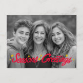 SEIZOENEN GROETJES Hand-getrokken AANGEPASTE FOTO Feestdagenkaart (Voorkant)