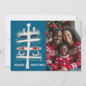 SEIZOENEN GROETJES Hand getrokken boom AANGEPASTE  Feestdagenkaart (Voorkant)