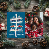 SEIZOENEN GROETJES Hand getrokken boom AANGEPASTE  Feestdagenkaart