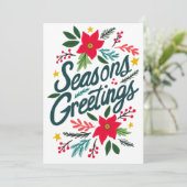 SEIZOENEN GROETJES KERST CUSTOM FOTO FEESTDAGENKAART (Staand voorkant)