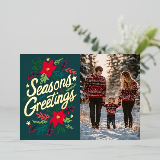 SEIZOENEN GROETJES KERST FEESTDAGEN AANGEPASTE FOT (Staand Voorkant)