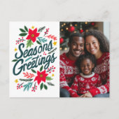 SEIZOENEN GROETJES KERST FEESTDAGEN AANGEPASTE FOT BRIEFKAART (Voorkant)